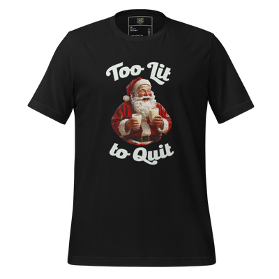 To Lit to Quit Santa Shirt Vintage Black