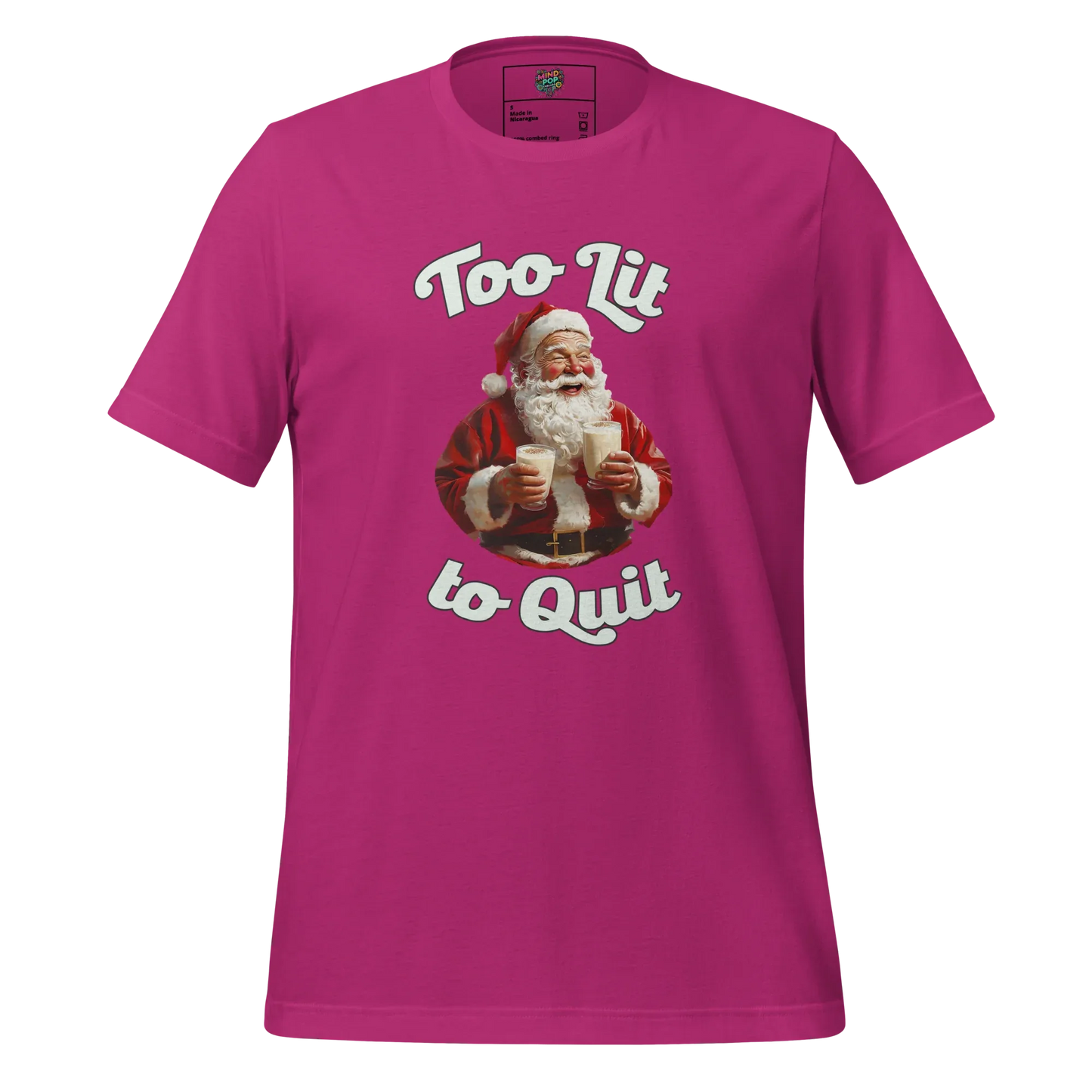 To Lit to Quit Santa Shirt Berry