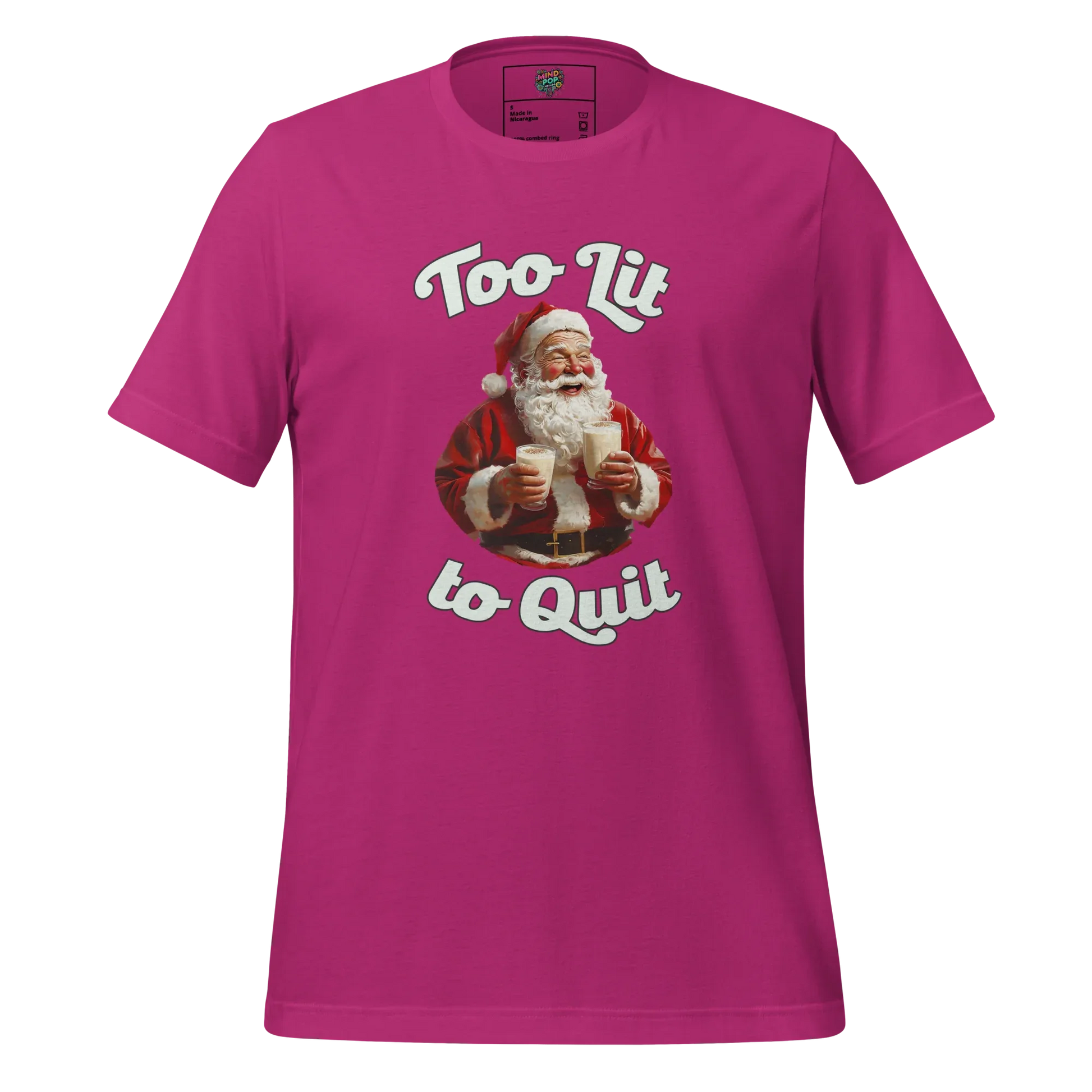 To Lit to Quit Santa Shirt Berry