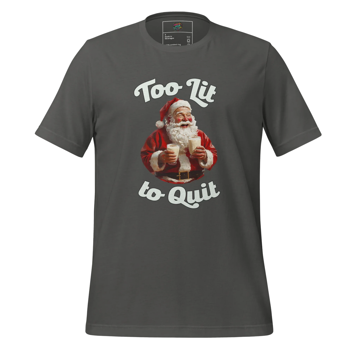 To Lit to Quit Santa Shirt Asphalt
