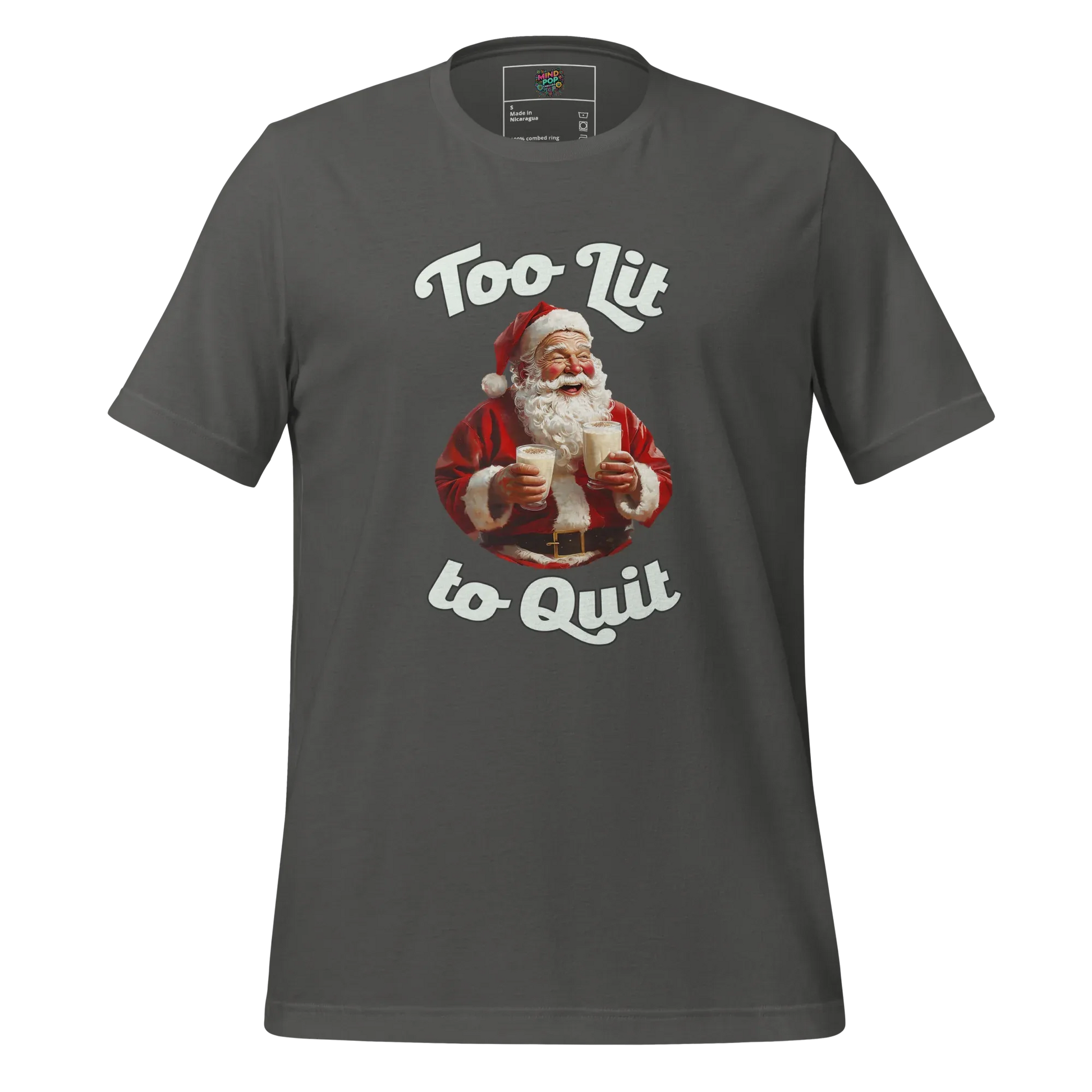 To Lit to Quit Santa Shirt Asphalt