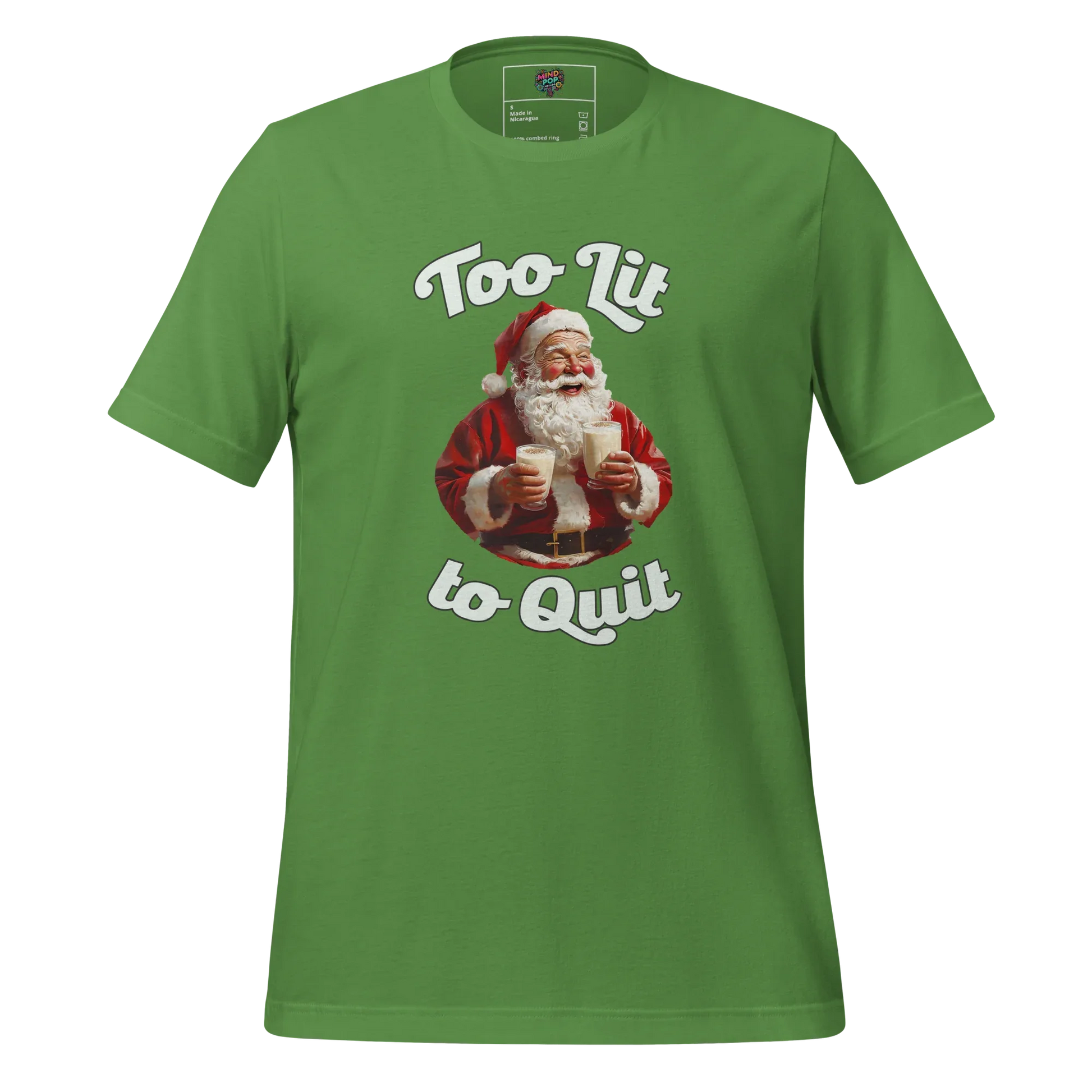 To Lit to Quit Santa Shirt Leaf