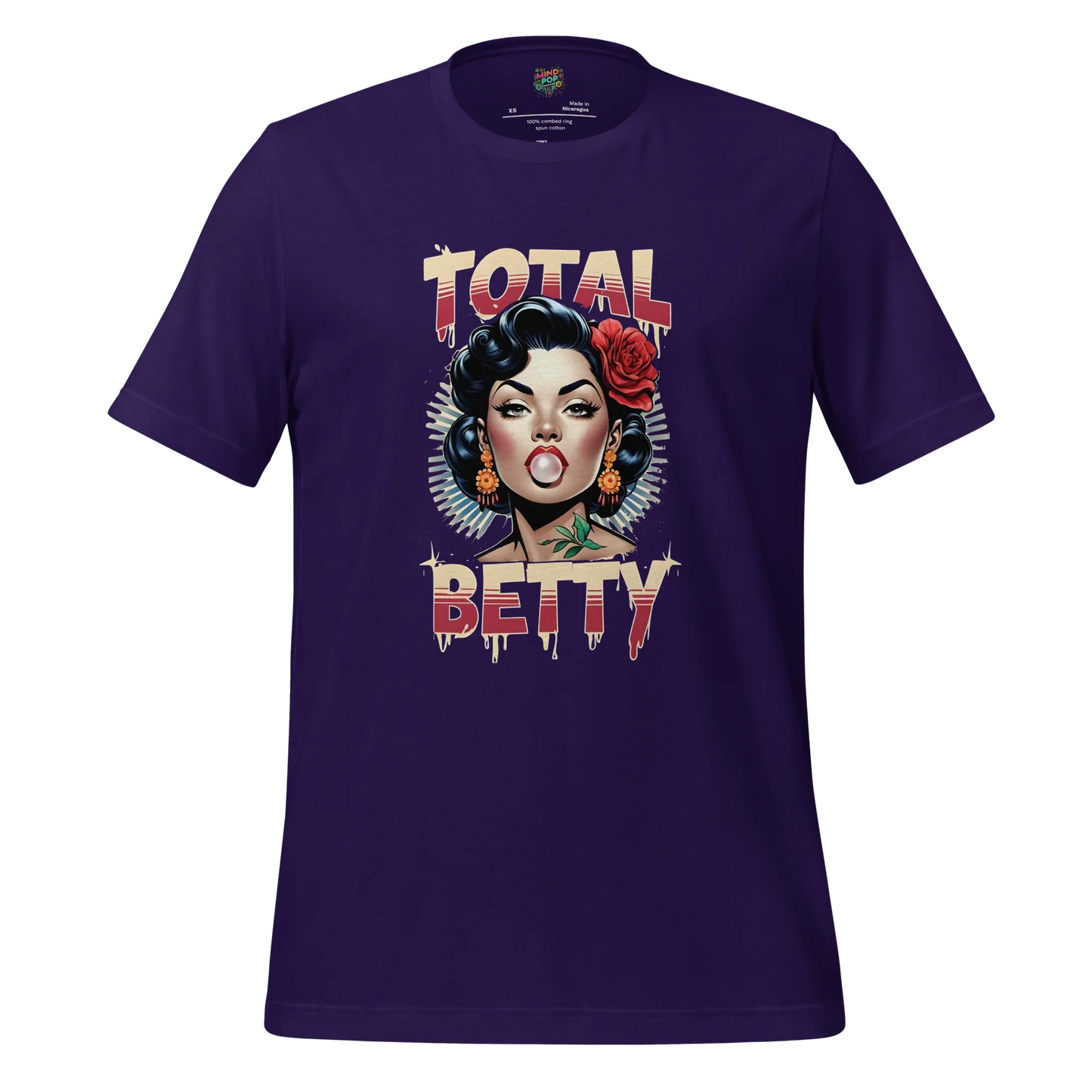 Total Betty – Chola Style Bubble Gum Babe Shirt Team Purple