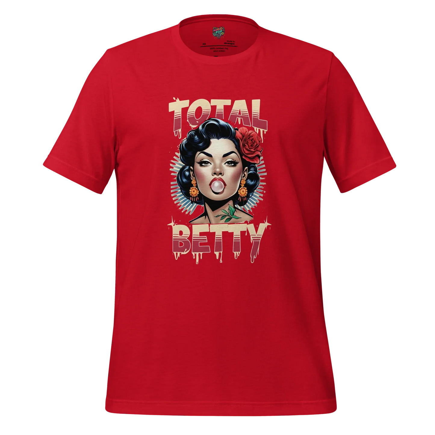Total Betty – Chola Style Bubble Gum Babe Shirt Red