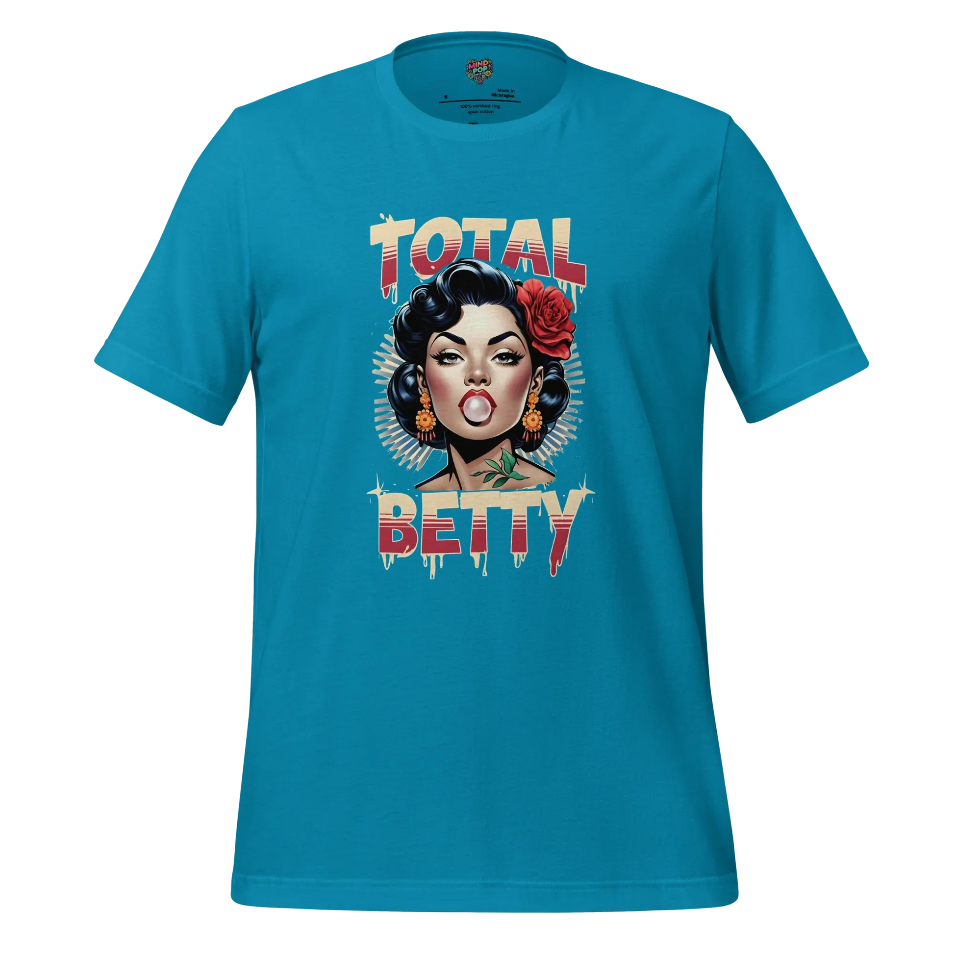 Total Betty – Chola Style Bubble Gum Babe Shirt Aqua
