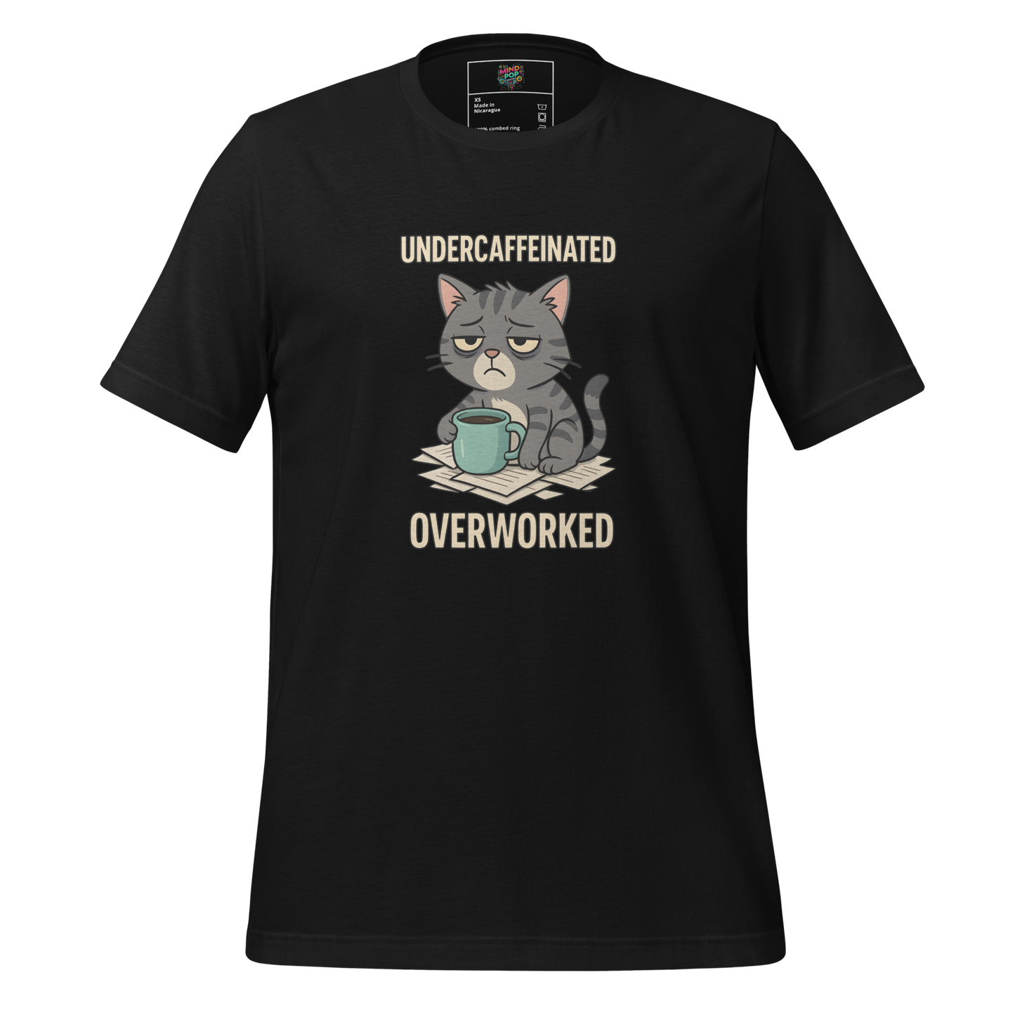 Undercaffeinated Overworked Shirt Vintage Black