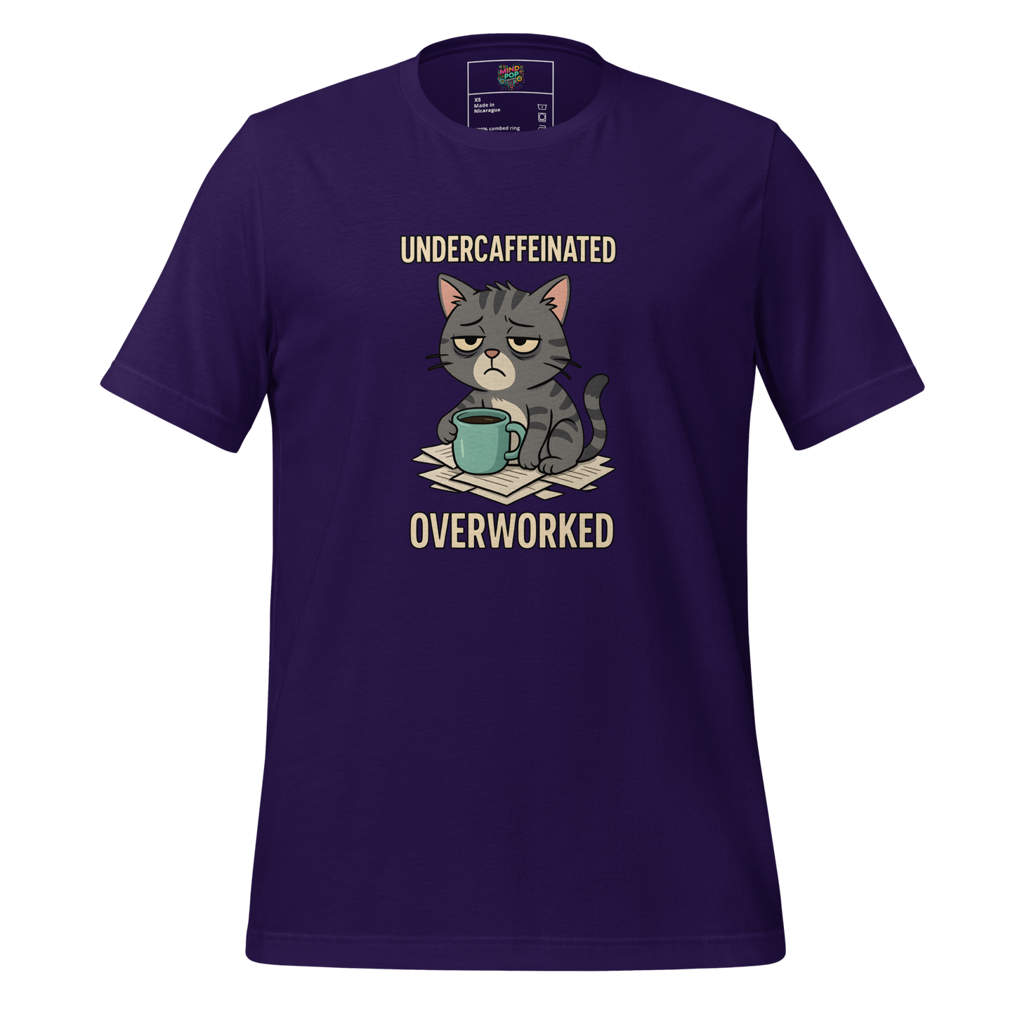 Undercaffeinated Overworked Shirt Team Purple