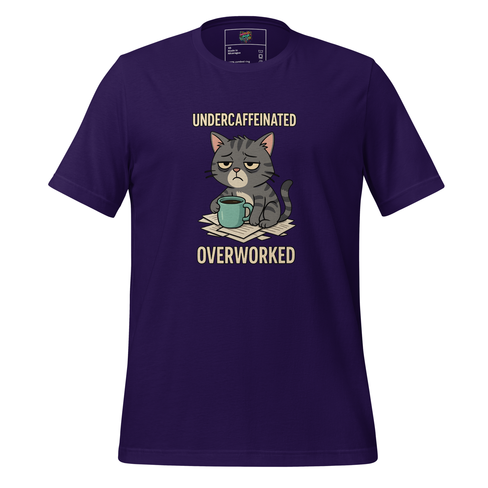 Undercaffeinated Overworked Shirt Team Purple