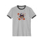 Vintage Black Cat Ringer T-Shirt Heather Grey Black
