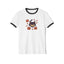 Vintage Black Cat Ringer T-Shirt White Black