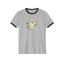 Vintage Ghost Ringer T-Shirt Heather Grey Black