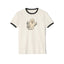 Vintage Ghost Ringer T-Shirt Natural Black