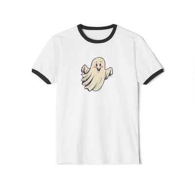 Vintage Ghost Ringer T-Shirt White Black