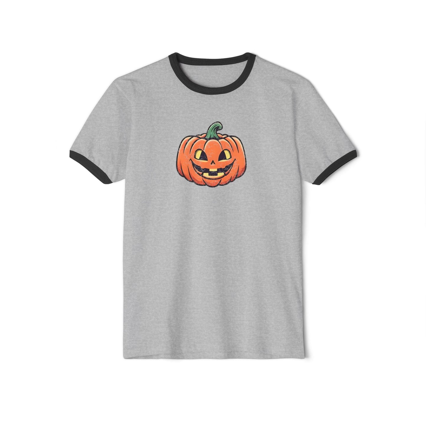 Vintage Punkin' Ringer T-Shirt Heather Grey Black
