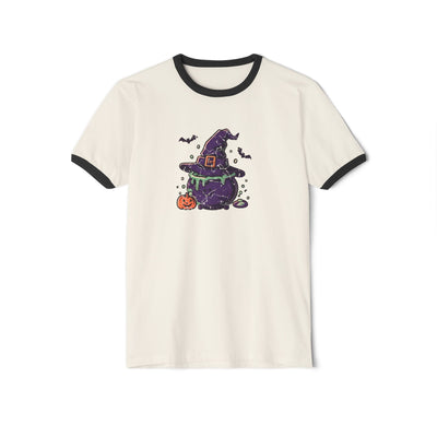Vintage Witches Brew Ringer T-Shirt Natural Black