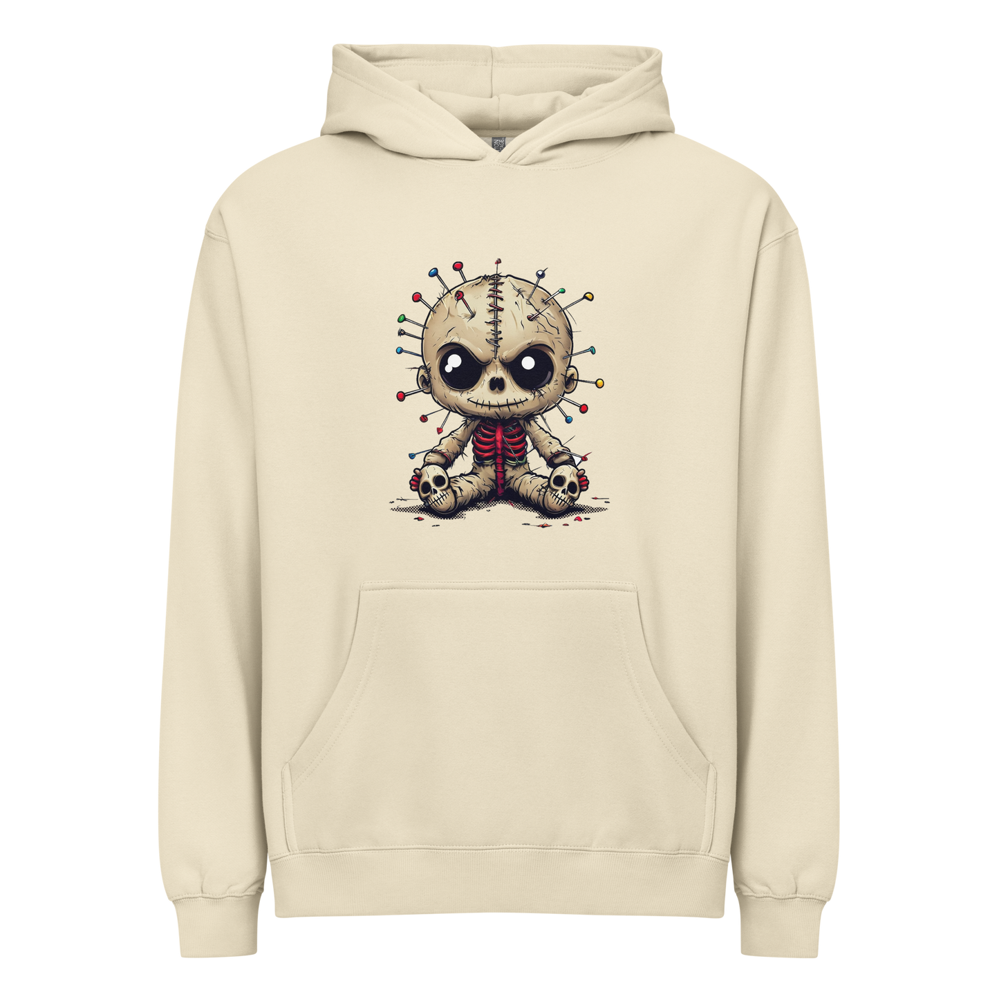 Voodoo Doll Pullover Cotton Hoodie Bone