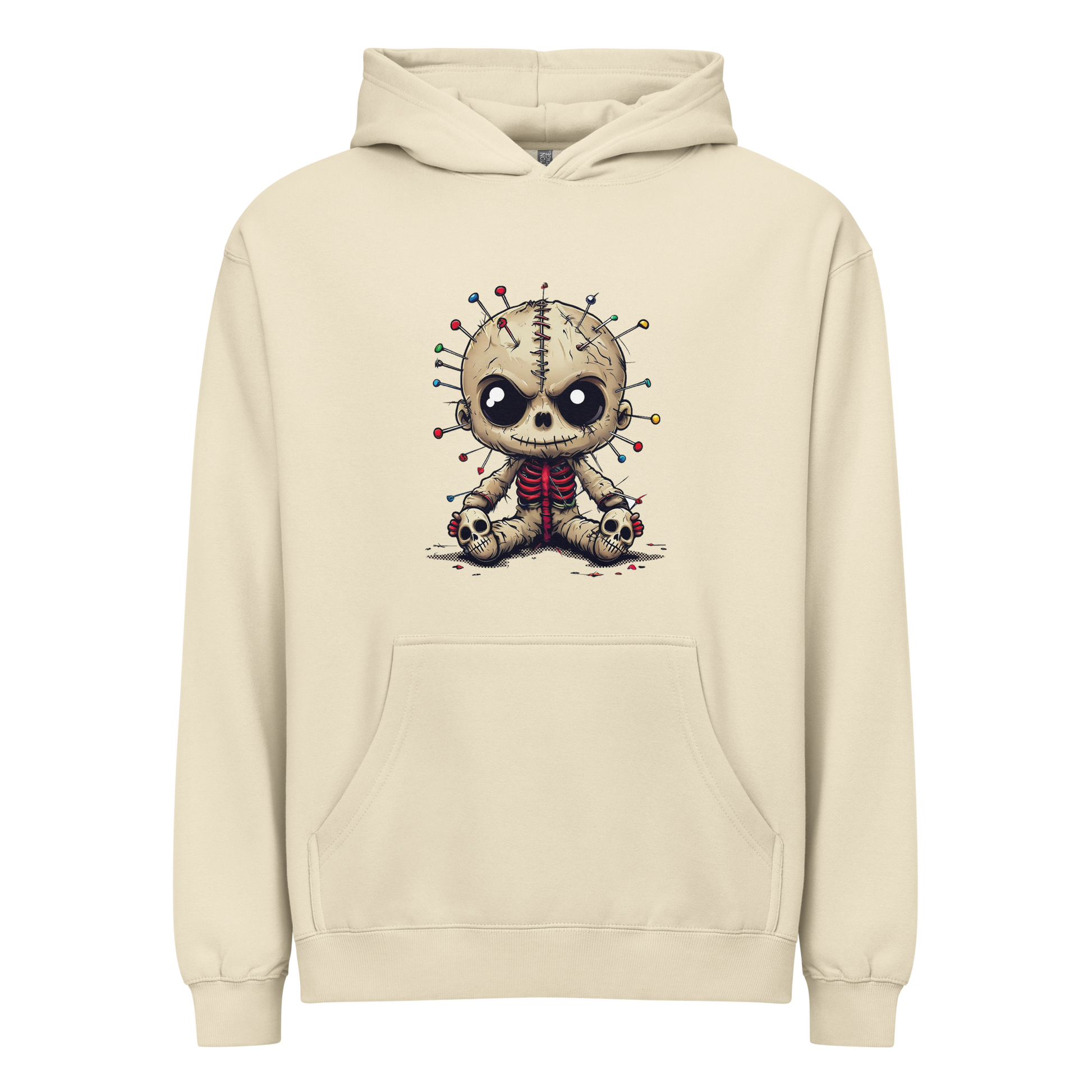 Voodoo Doll Pullover Cotton Hoodie Bone
