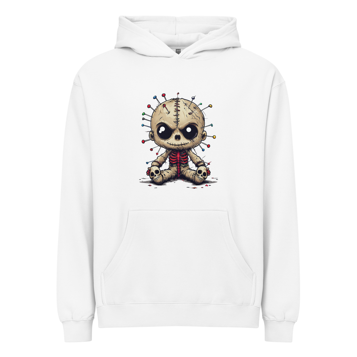 Voodoo Doll Pullover Cotton Hoodie White