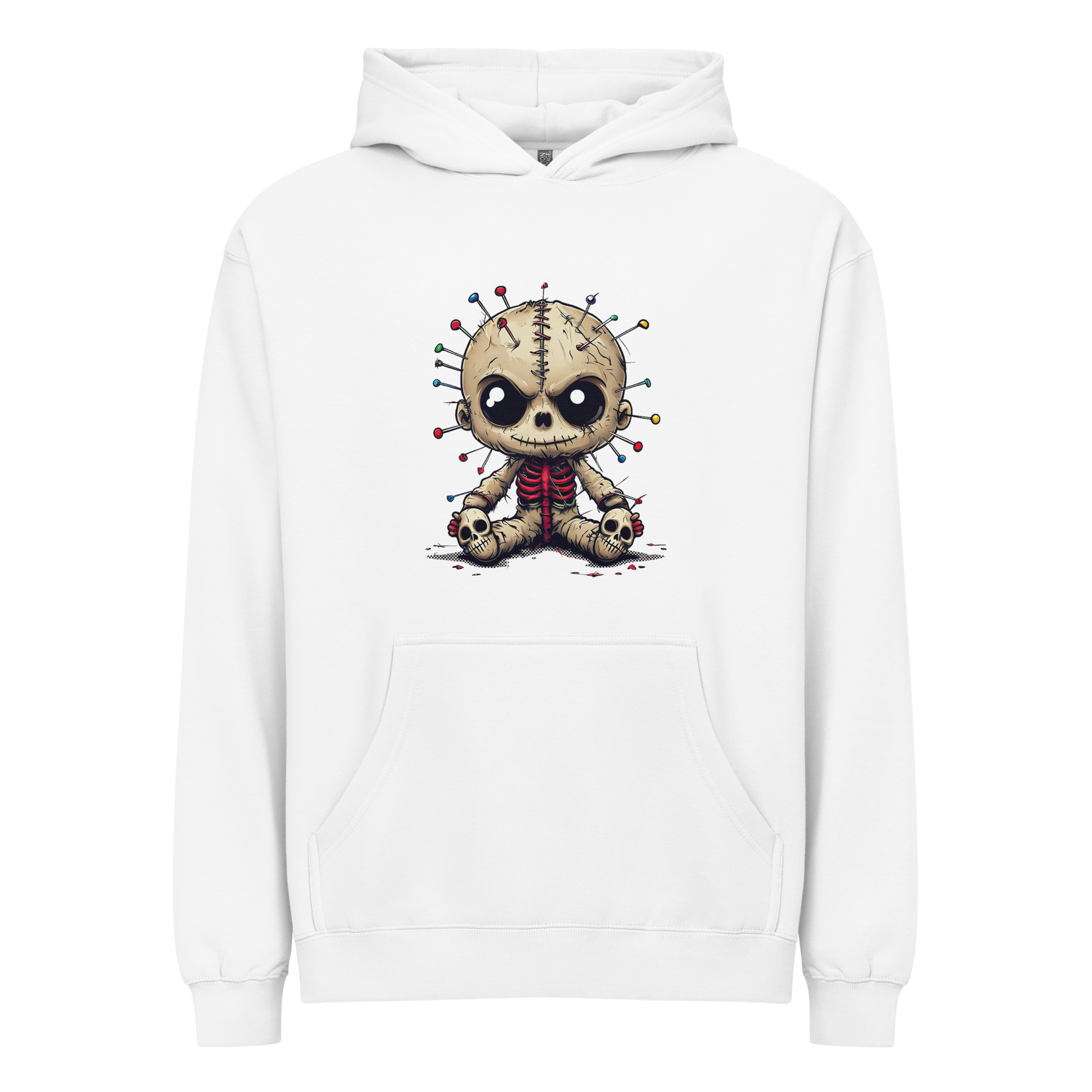 Voodoo Doll Pullover Cotton Hoodie White