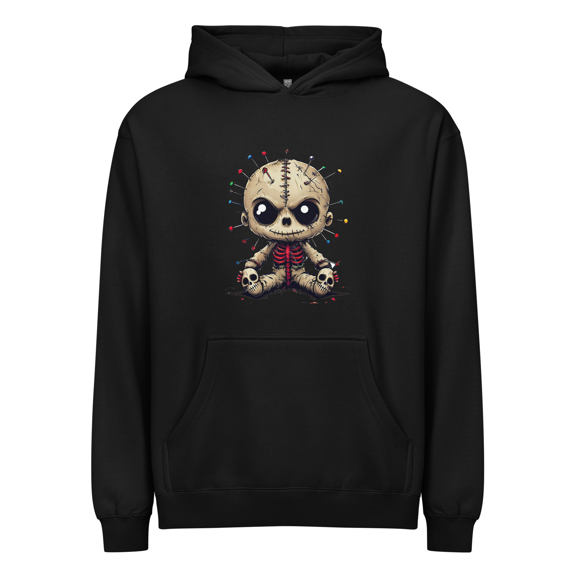 Voodoo Doll Pullover Cotton Hoodie Black
