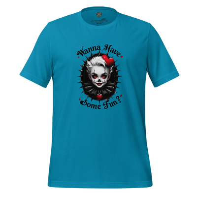 Wanna Have Fun - Spooky Clown Tee Aqua