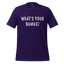 What's Your Damage Shirt Heather Team Purple