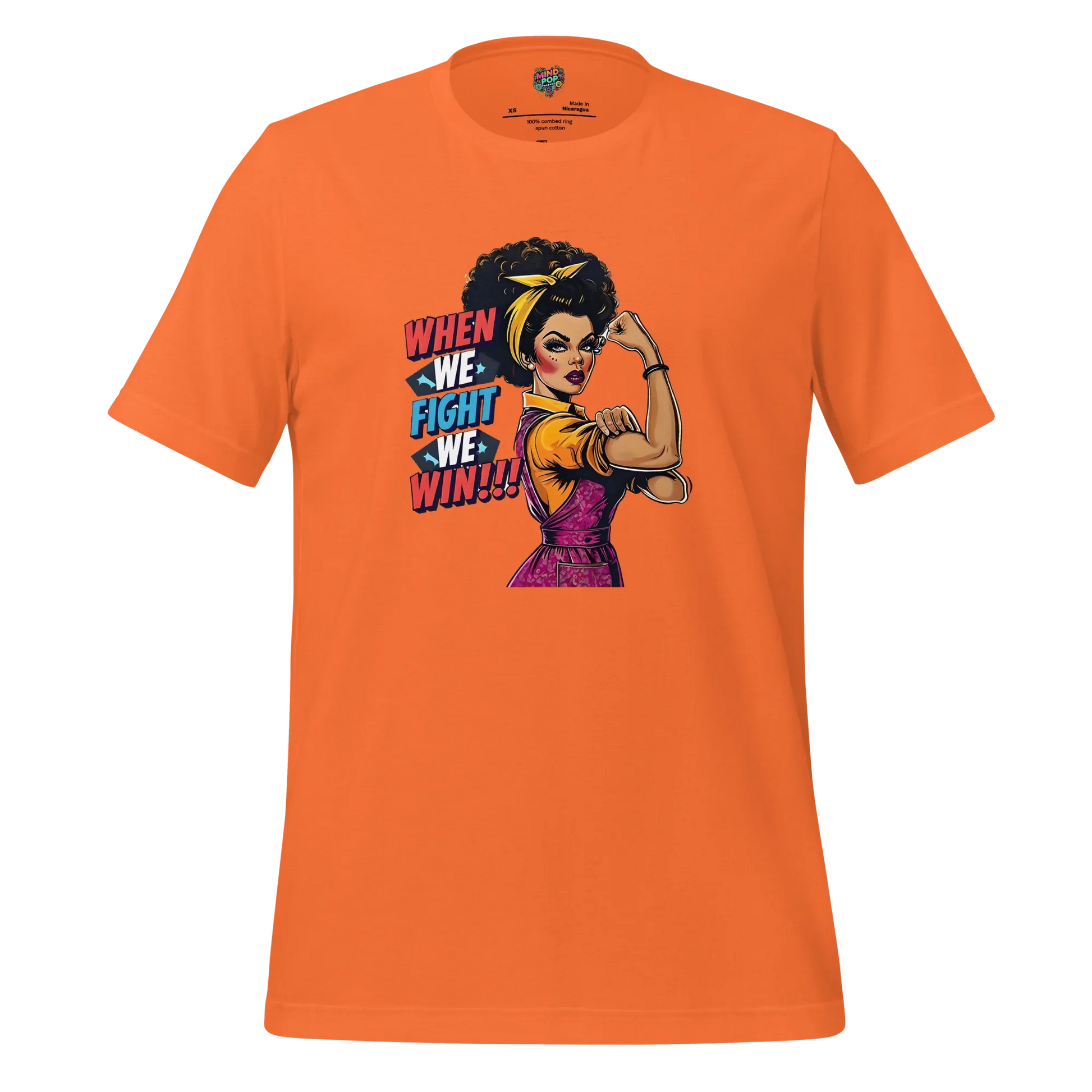 When We fight, We Win Shirt Afro-Rosie Orange