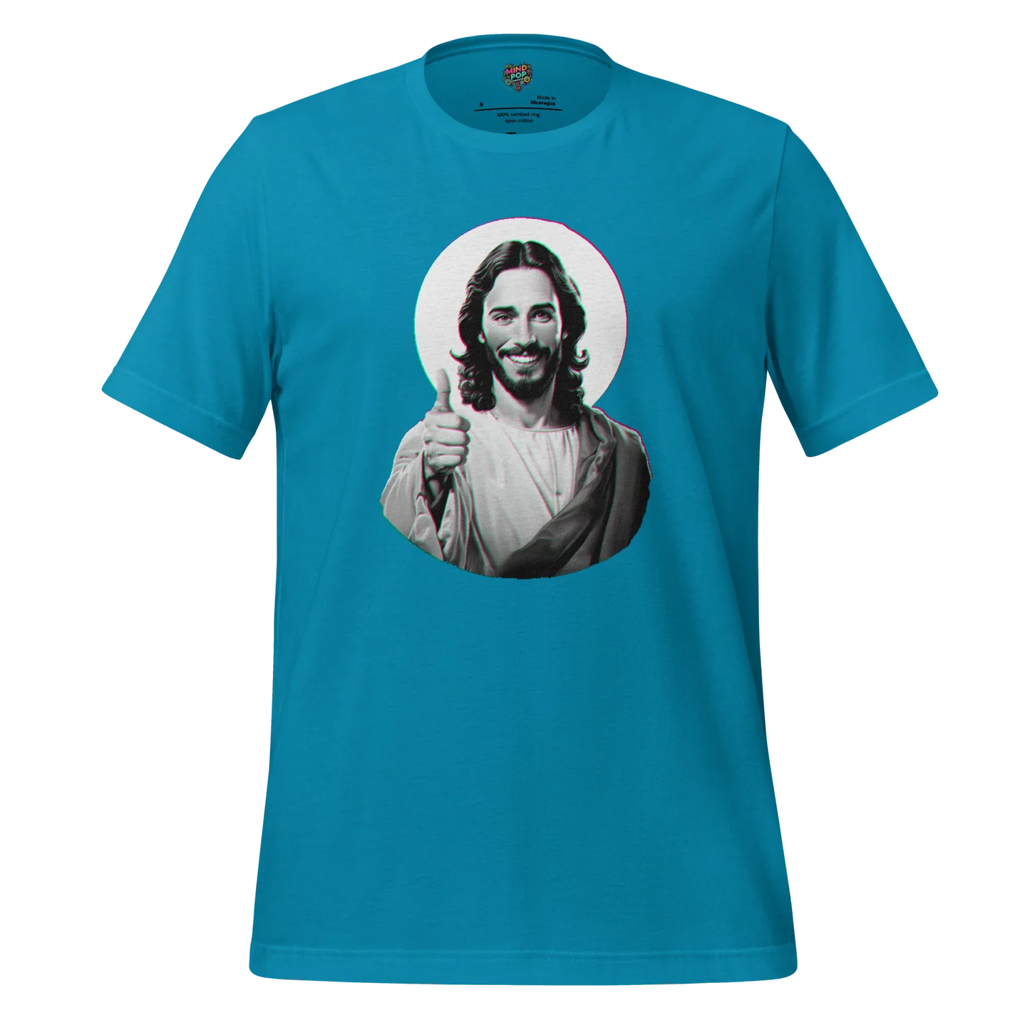 Your Pal Jesus Graphic Tee — Retro Humor Shirt Aqua