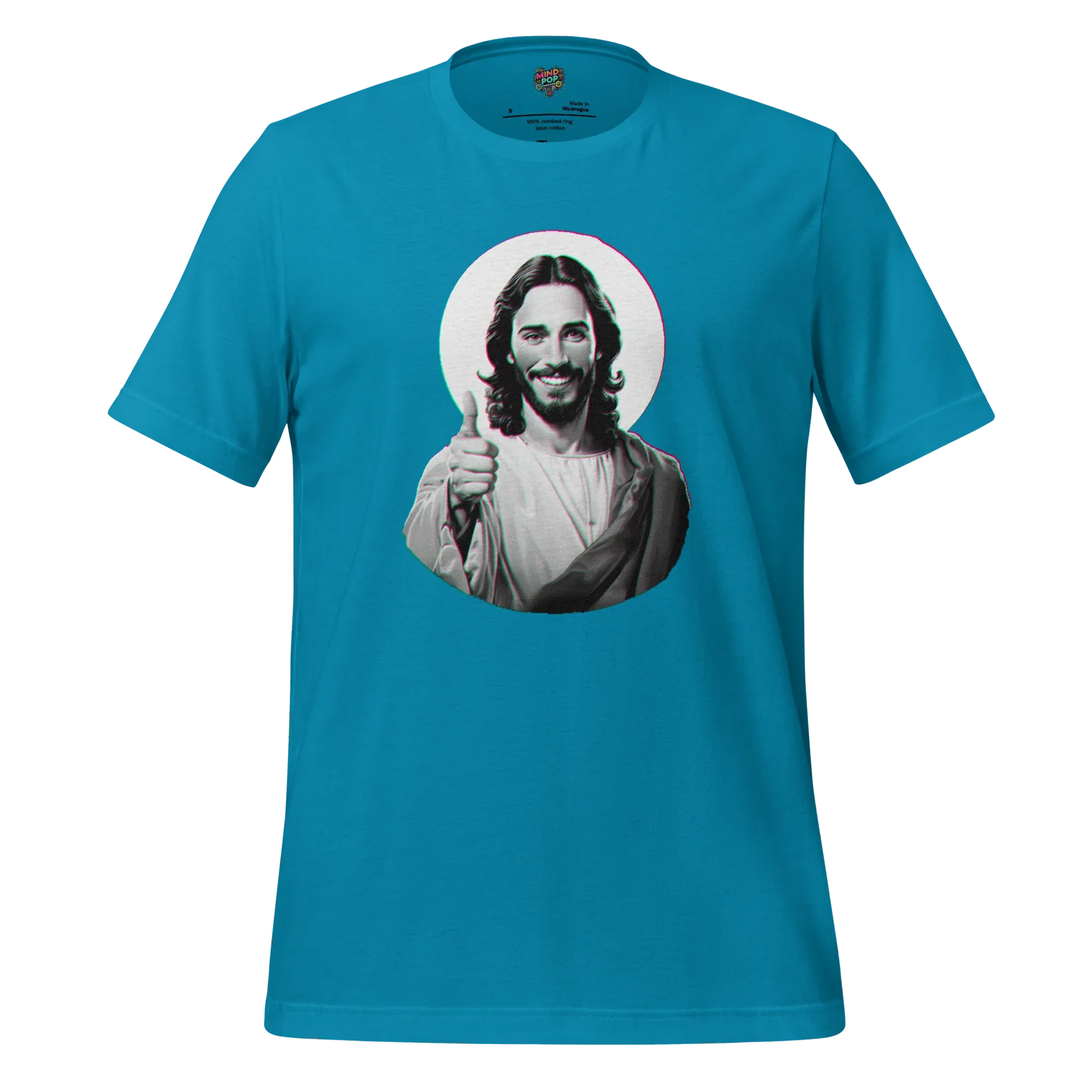 Your Pal Jesus Graphic Tee — Retro Humor Shirt Aqua