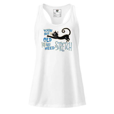You're Not Old (Dr. Seuss Style) fitted racerback tank top White
