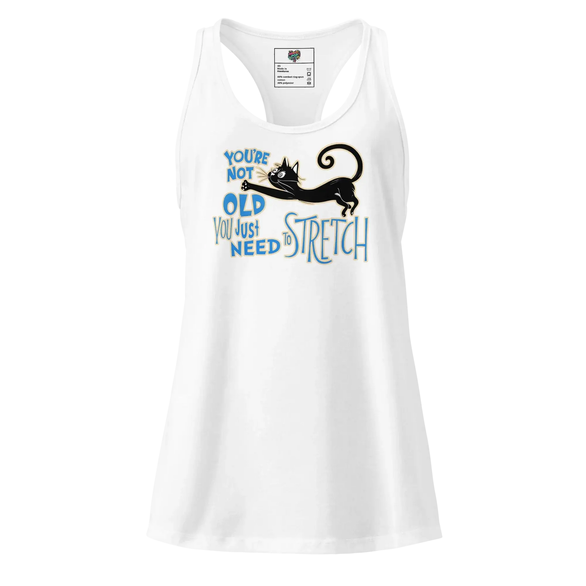 You're Not Old (Dr. Seuss Style) fitted racerback tank top White