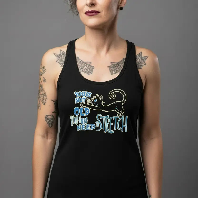 You're Not Old (Dr. Seuss Style) fitted racerback tank top Black