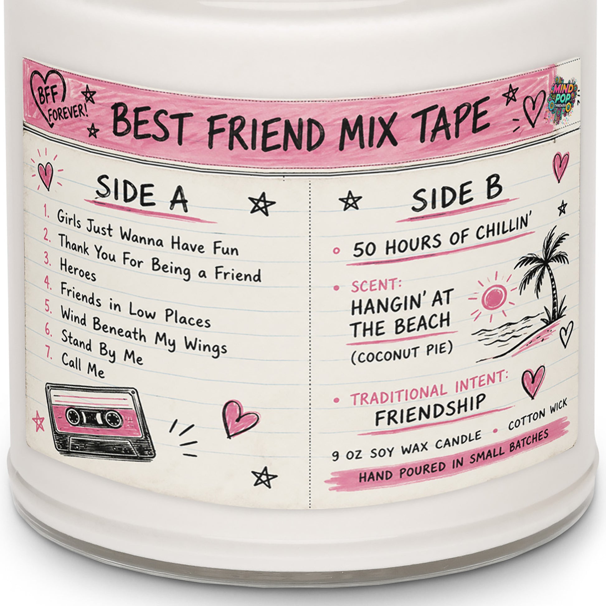 Best Friend Mix Tape Scented soy candle - accessories - MindPop Threads