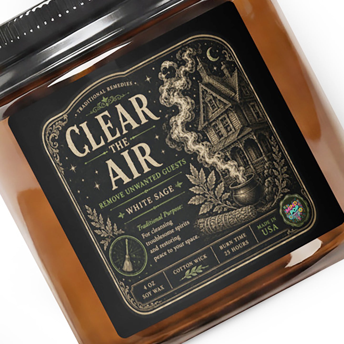 Sage Cleansing amber soy candle, additional view