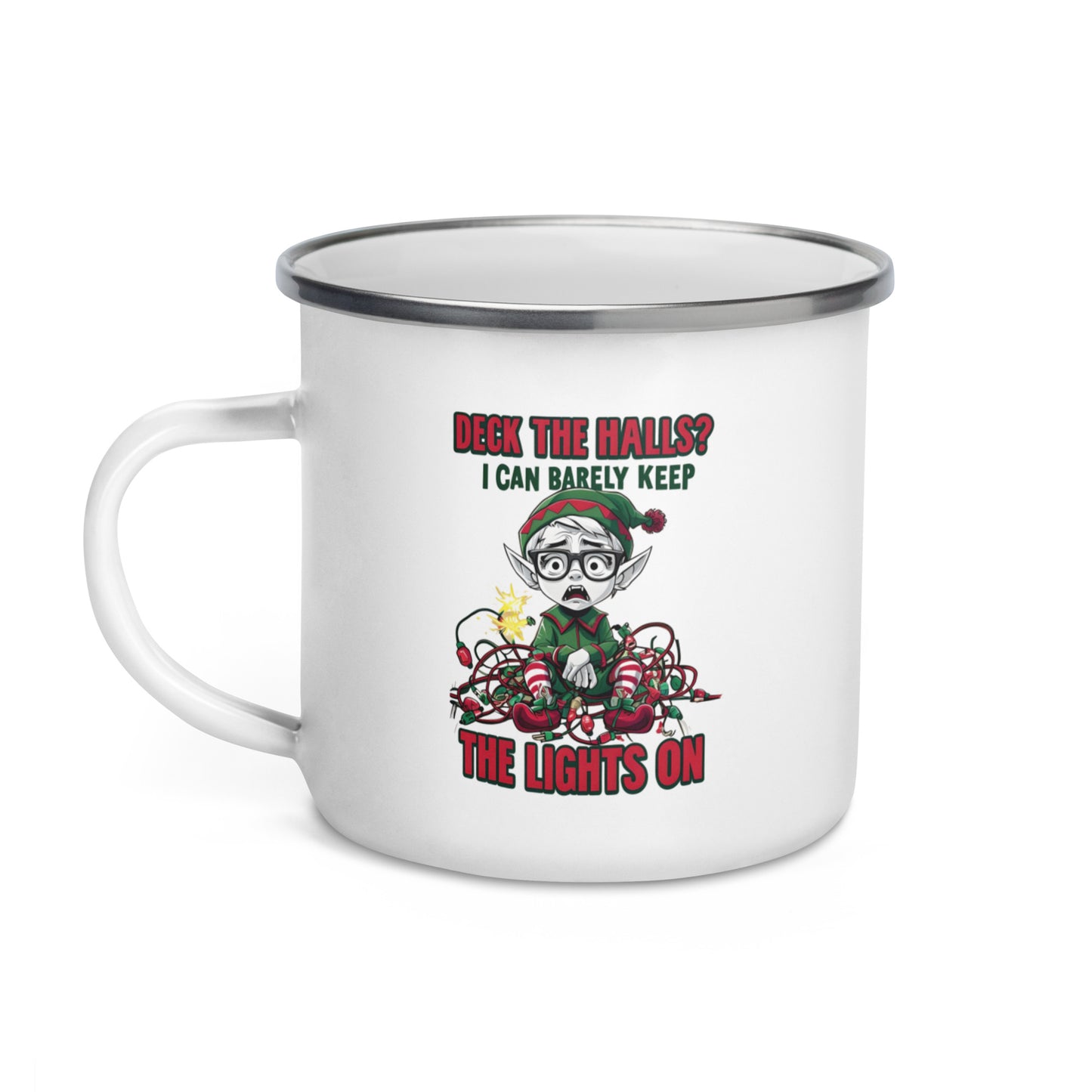 Deck the Halls Funny Christmas Elf Camp Mug