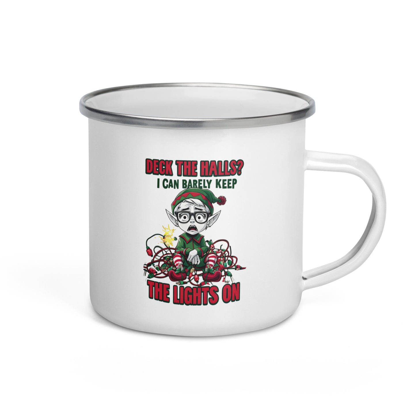 Deck the Halls Funny Christmas Elf Camp Mug