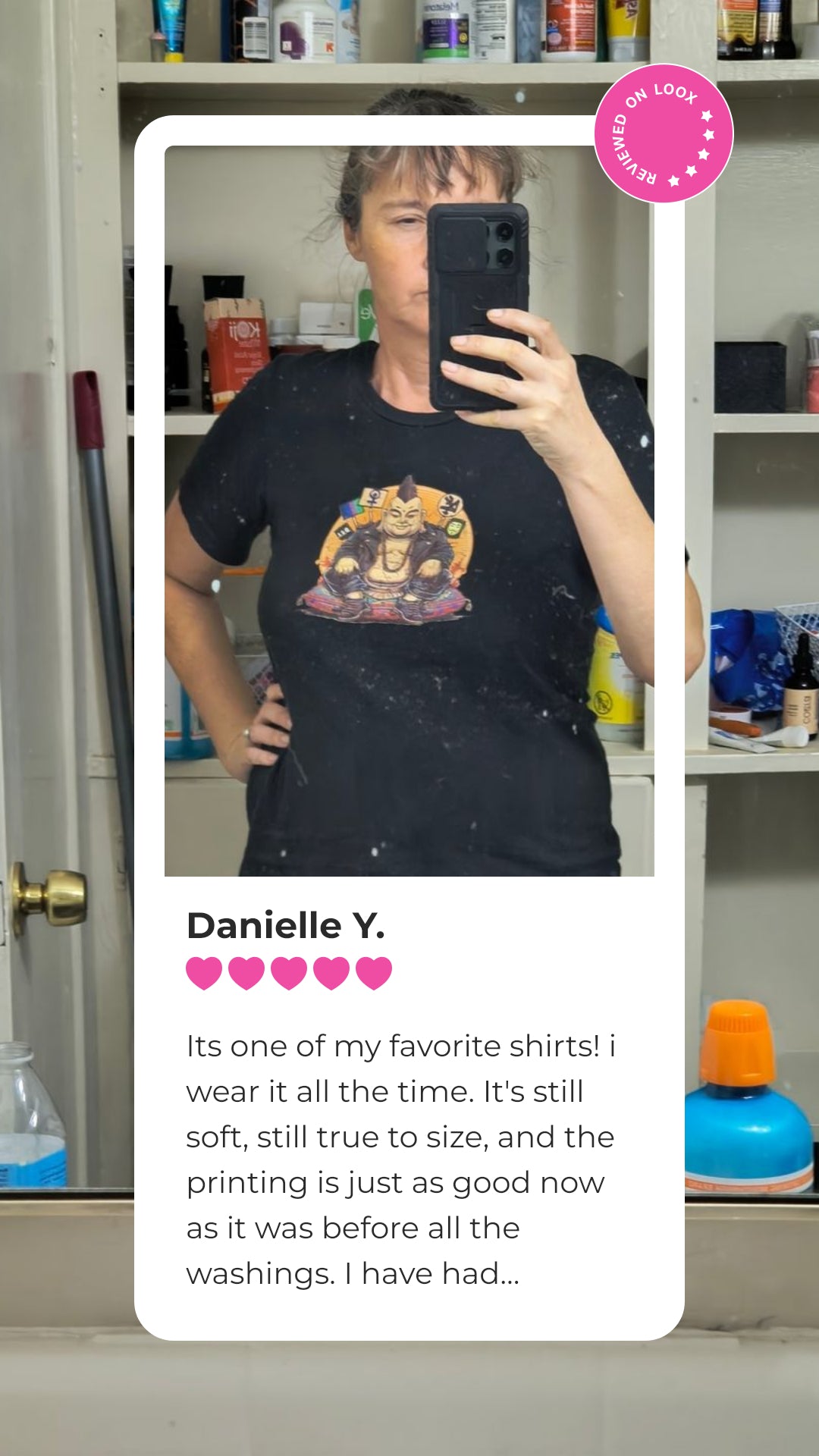 Enlightened Sit In Punk Buddha Meditation Graphic Tee, additional product photo