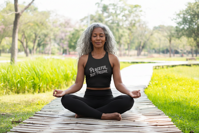 PEACEFUL, NOT PASSIVE Womens Yoga Organic Rib Tank