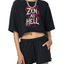 Snow Washed Raw Edge Crop Top – Zen As Hell Print
