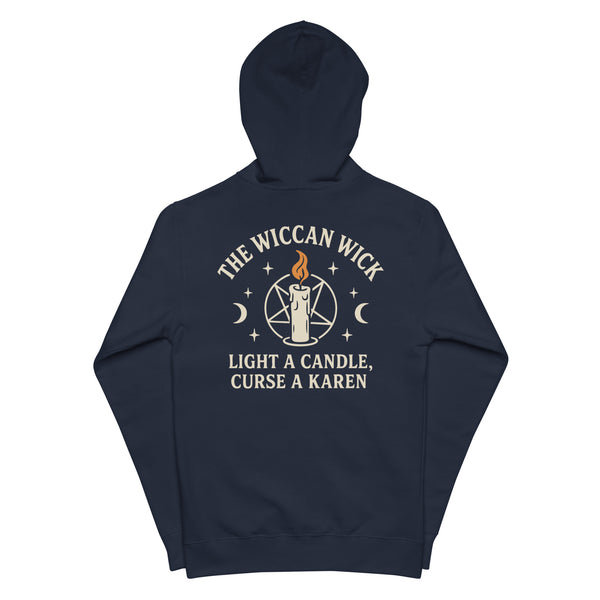 "The Wiccan Wick" witchy graphic zip-up hoodie