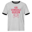 Console Queen ringer shirt on a female video game player