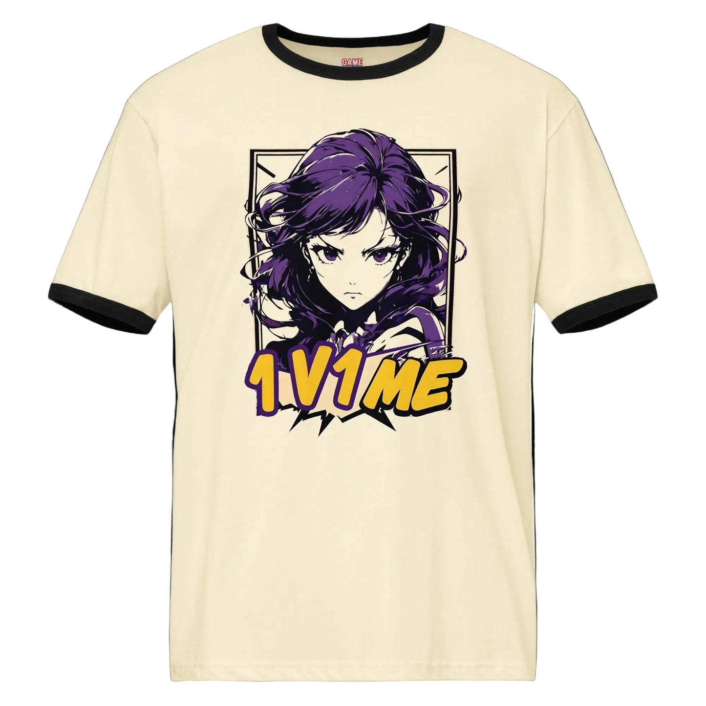 anime style threa 1 V 1 Me game over gear ringer shirt