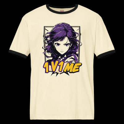 anime style threa 1 V 1 Me game over gear ringer shirt