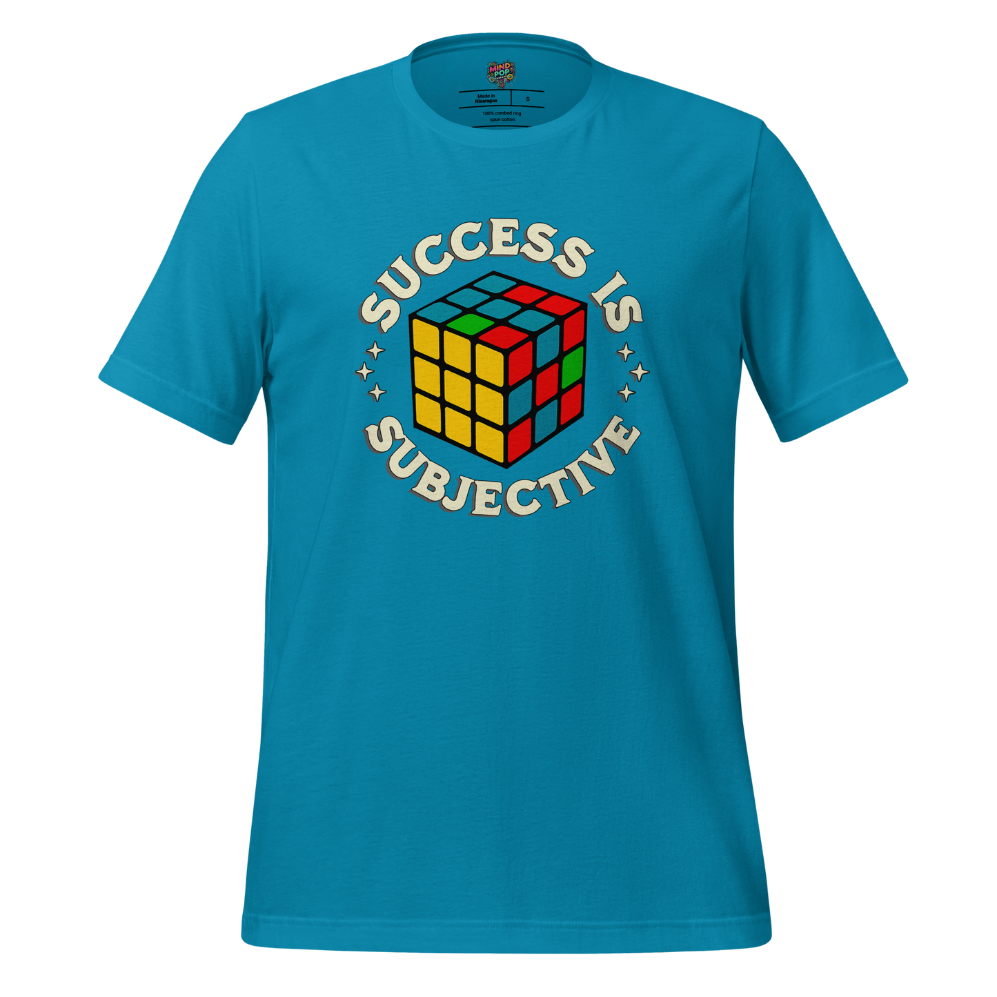 Success is Subjective Rubik’s Cube Tee — Retro Puzzle Art Aqua