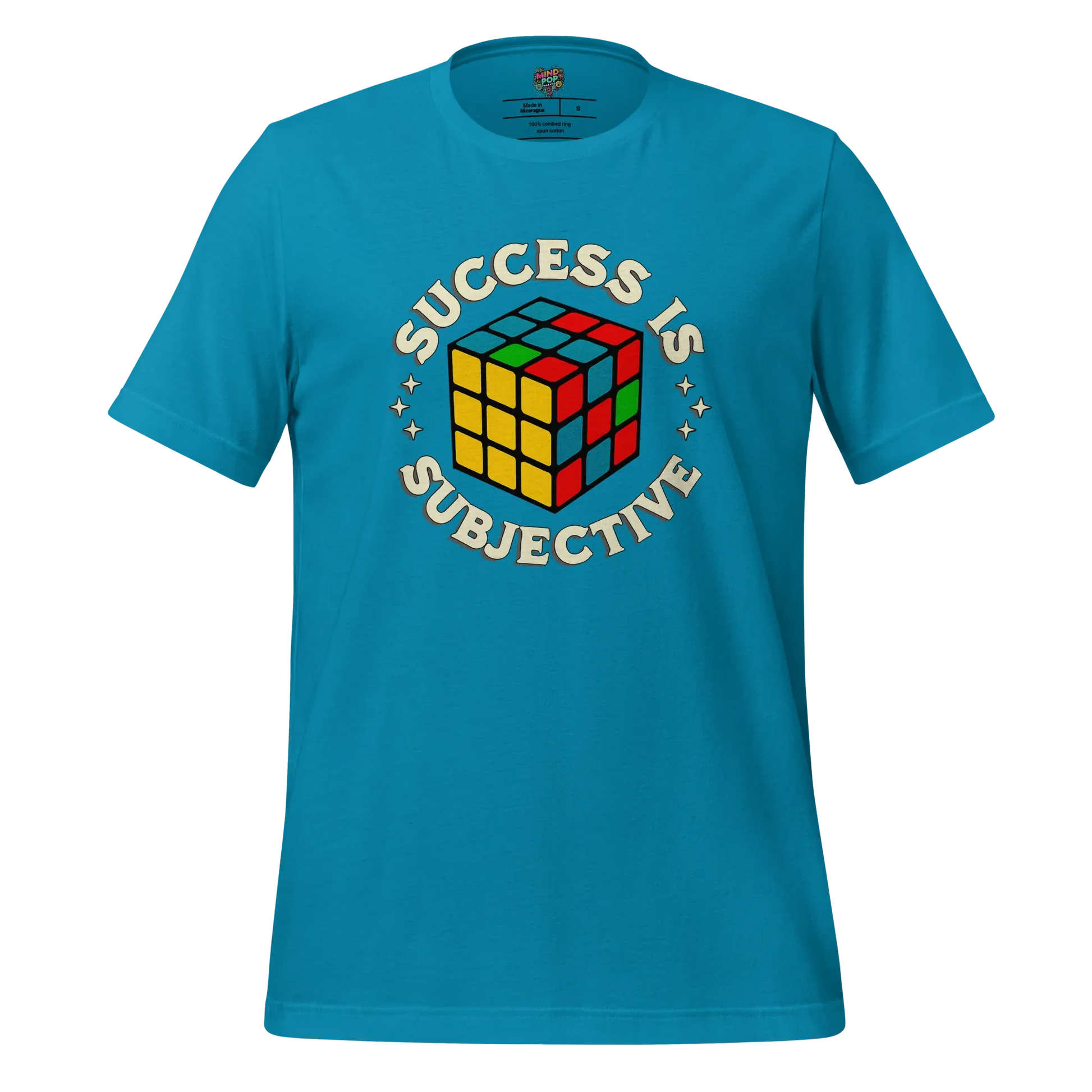 Success is Subjective Rubik’s Cube Tee — Retro Puzzle Art Aqua