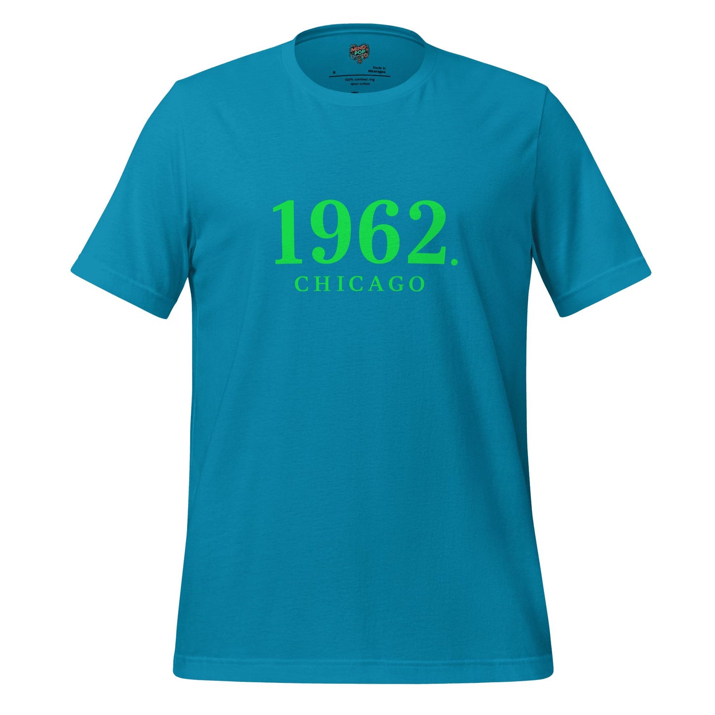 1962 Chicago Shirt – Minimalist River Green St Patrick’s Day Graphic Tee Aqua