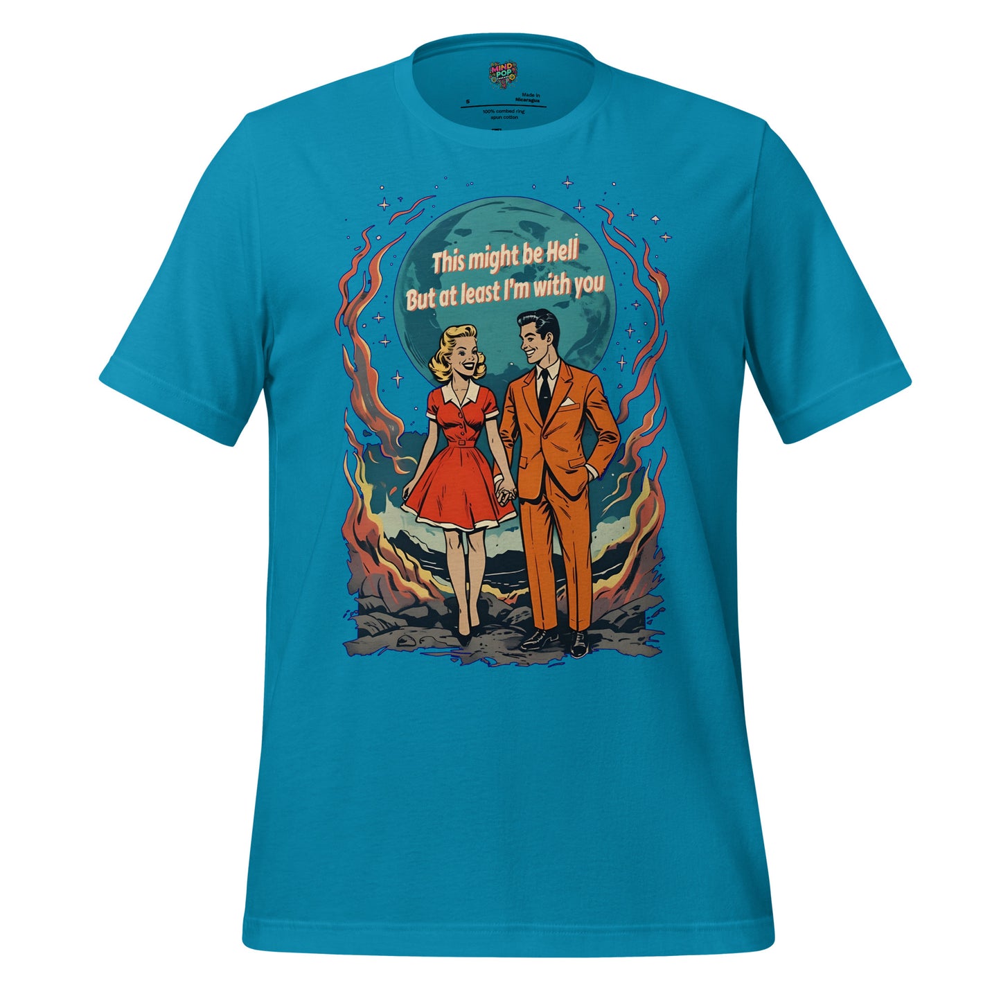 Dark Romance Graphic Tee in Aqua