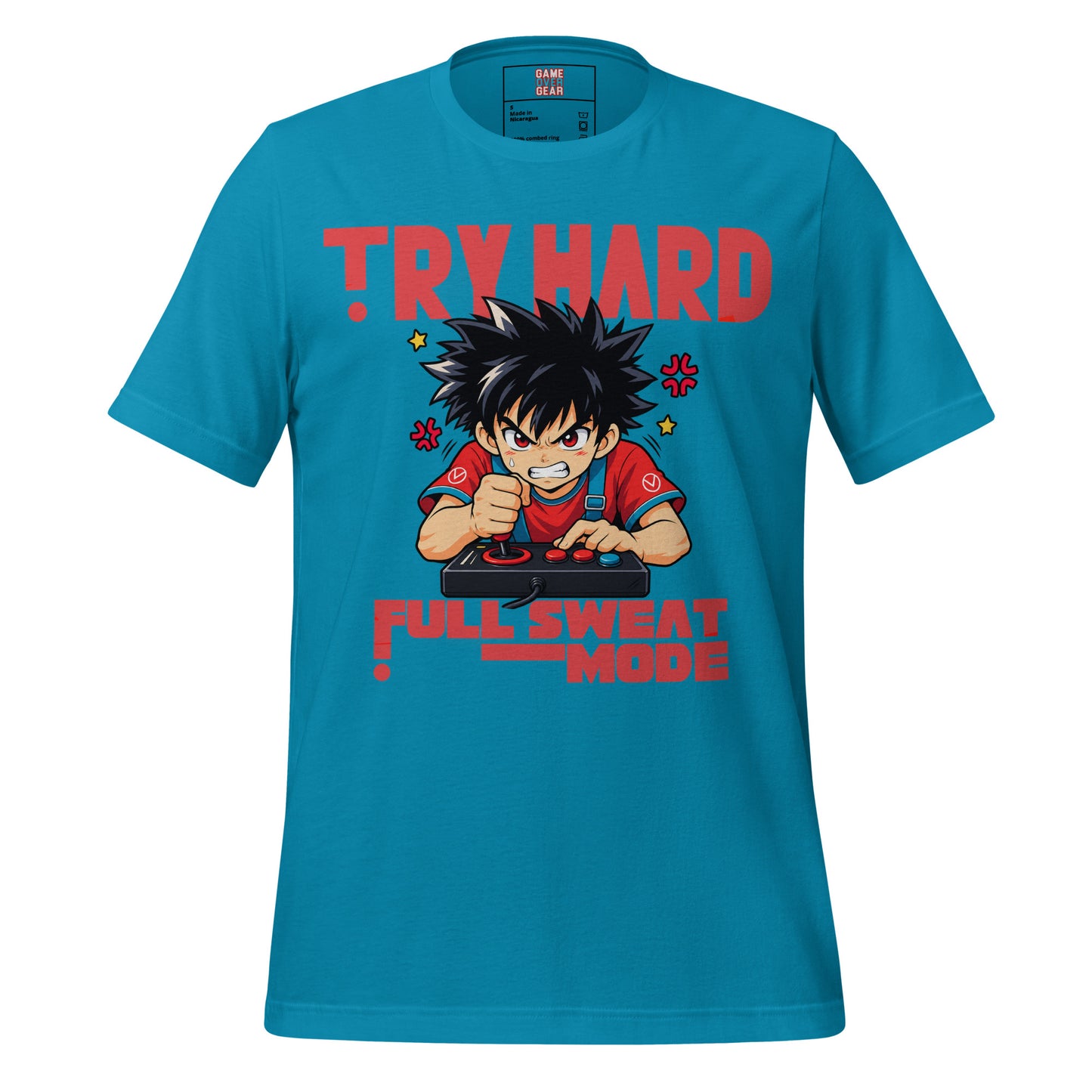 Anime Tryhard gamer shirt in Aqua