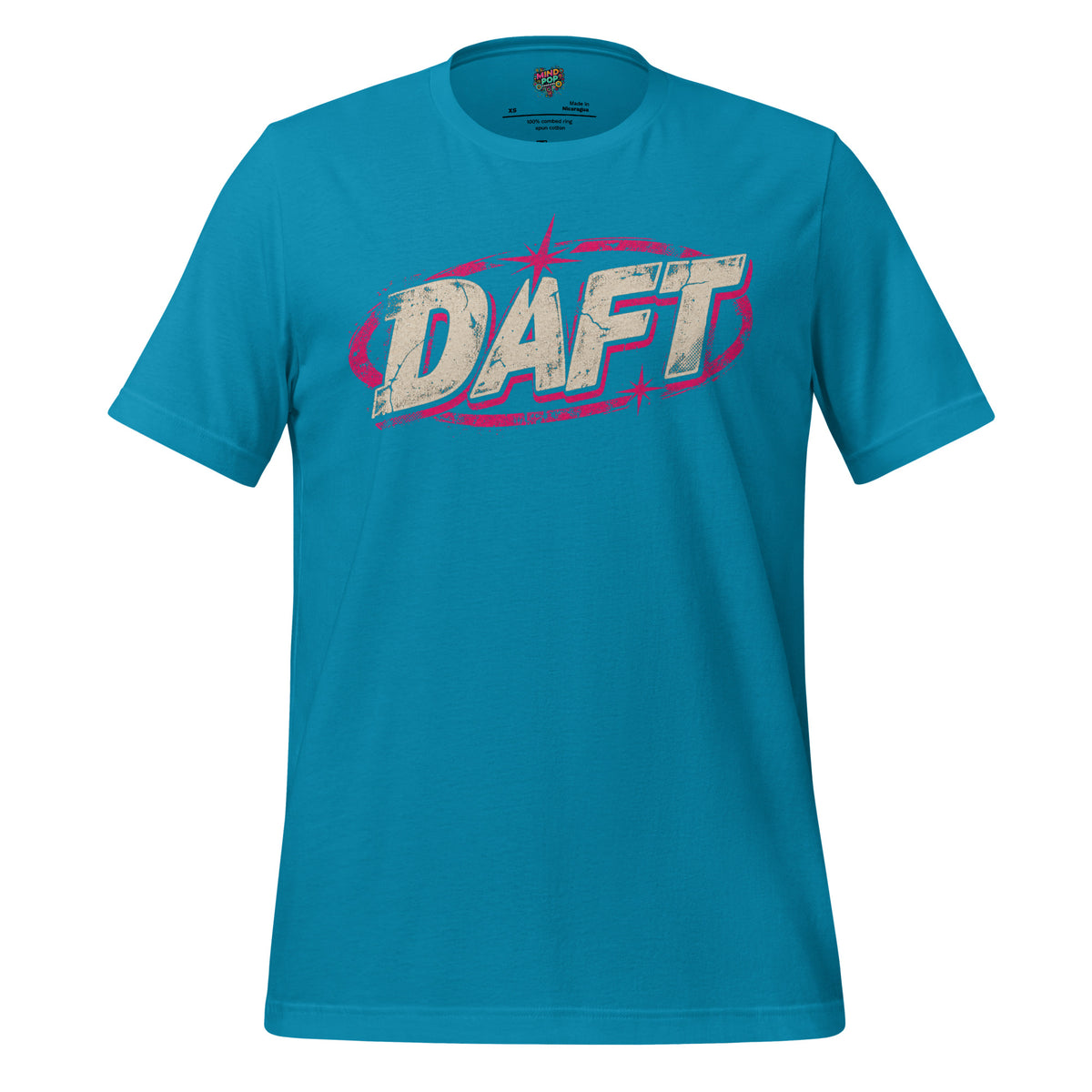 Daft Retro Grunge Graphic Tee in Aqua