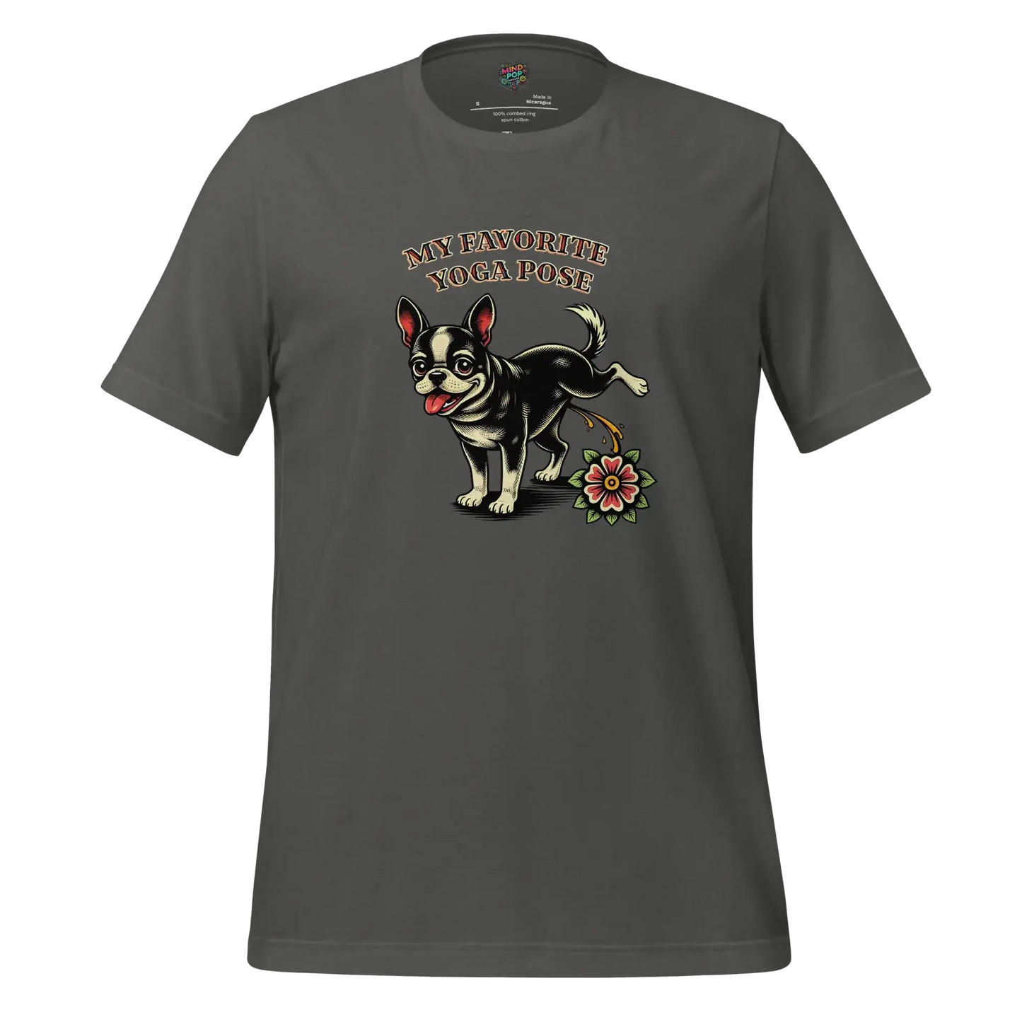 My Favorite Yoga Pose is Three-Legged Dog Shirt Asphalt